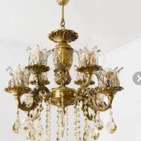 یک جفت لوستر برنز ۸ شعله ای