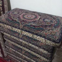 ۱فرش۸ عدد پشتی یک دست در حد نو۷۰۰شانه|پشتی|بزینه رود, |دیوار