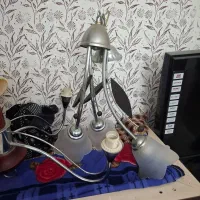 سه عدد لوستر ۵ شاخه با ۳ شاخه استیل