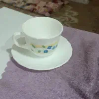 استکان و نعلبکی چینی گل ویکتوریا .بسیار تمیز