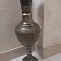 گلدان برنجی قدی قلم کاری