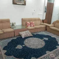 مبل قهوه ایی ۷نفره با میز وسط.وسرمه ایی۴تومن|مبلمان خانگی و میز عسلی|کرج, حیدرآباد|دیوار