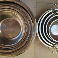 آبکش و لگن استیل گرد|ظروف پخت‌وپز|مشکین‌دشت, |دیوار