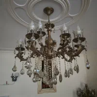 لوستر برنز ۵ شاخه دوبل ۱۰ لامپه|لوستر و چراغ آویز|ارومیه, |دیوار