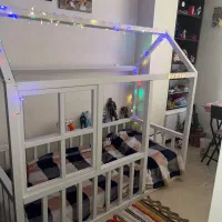 تخت خواب چوبی مدل مونته سوری کلبه ای سایز نوجوان