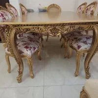 میز صندلی 8 نفره چوب گردو اصل