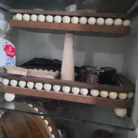 میوه خوری دوطبقه چوبی وسینی مدل گرد چوبی|ظروف سرو و پذیرایی|ری, ولی آباد|دیوار