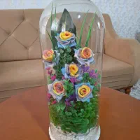 گل مصنوعی رز هفت رنگ