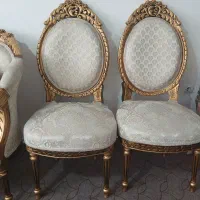 مبل ۹ نفره منبت کاری شده شیک طلایی|مبلمان خانگی و میز عسلی|مراغه, |دیوار