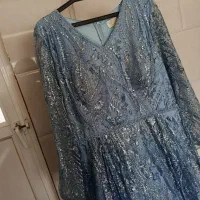 پیراهن بلند وآستیندار نو سایز 48
