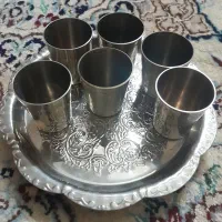 آنتیک،مس،سینی پایه دار،کار دست|ظروف سرو و پذیرایی|یزد, |دیوار
