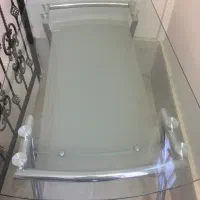 میز شیشه پایه اسطیل شیشه زخیم|میز و صندلی غذاخوری|مشهد, رضاشهر|دیوار