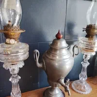 یک جفت چراغ نفتی عتیقه قاجاری ارسال از اصفهان زیبا|کلکسیون اشیاء عتیقه|تهران, لاله زار|دیوار