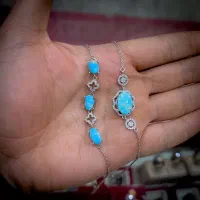 دستبند نقره فیروزه