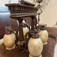 فروش یه جفت لوستر بامبو ۴شاخه|لوستر و چراغ آویز|قزوین, |دیوار