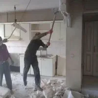 تخریب ساختمان ارک اوپن  دیوار آشپزخانه دیوار اتاق