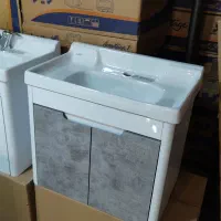 روشویی کابینتی ۳۷×۶۰درب طوسی ضد آب