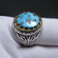 انگشتر نقره فیروزه نیشابوری دست ساز