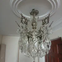 سه عدد لوستر برنجی با کریستال اتریشی|لوستر و چراغ آویز|تهران, شهرک محلاتی|دیوار