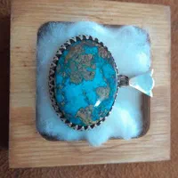 گردنی نقره با نگین فیروزه