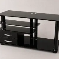 میز تلویزیون شیشه‌ای مشکی