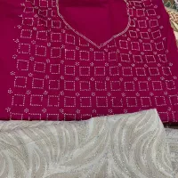 پیراهن ژاکارد کتان نخ و ساتن صدف نگین