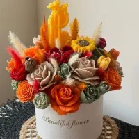 شمع و باکس گل