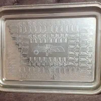 سینی برنجی،جای کاردوچنگال برنجی،قندان برنجی