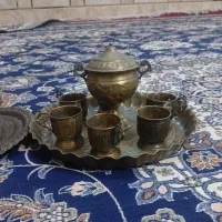 سرویس کامل منقل و سماور برنجی|کلکسیون اشیاء عتیقه|شوشتر, |دیوار