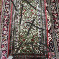 قالیچه ابریشم بافت قم سال۱۳۷۲|تابلو فرش|اصفهان, باغ زرشک|دیوار