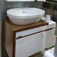 روشویی کابینتی سایز ۷۳ طرح چوب ، طوسی ، طوسی پتینه|لوازم سرویس بهداشتی|تهران, مهرآباد|دیوار