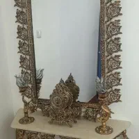 اینه و شمعدان طرح برنز|صنایع دستی و سایر لوازم تزئینی|شازند, |دیوار