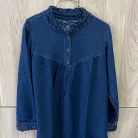 مانتو جین آبی تیره