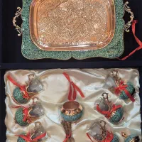 ظروف پذیرایی مسی میناکاری