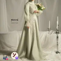 لباس مجلسی عقد عروسی پوشیده کلاه آیدا