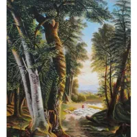 تابلو نقاشی جنگل