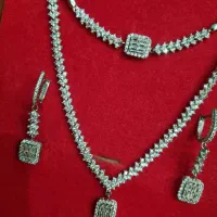 نیم‌ست نقره مدل جواهری نگین باگت|جواهرات|فردیس, فردیس|دیوار