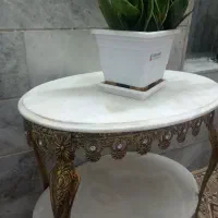 میز خاطره برنجی ۲ طبقه