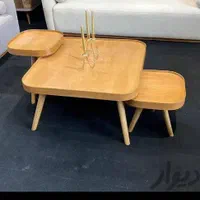 میز عسلی جلومبلی چوبی رنگی فندقی|مبلمان خانگی و میز عسلی|تهران, شهرک ولیعصر جنوبی|دیوار
