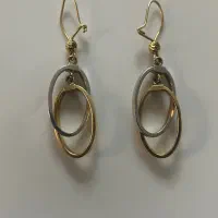 گوشواره طلای دو رنگ(ایتالیایی)،