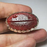 انگشتر عقیق یمن سرخ رکاب طهران آذری فاخر کلکسیونی
