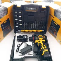 دریل دو باتری موتور براشلس با جعبه ابزار و لوازم|ابزارآلات|کرج, کوی فرهنگ|دیوار