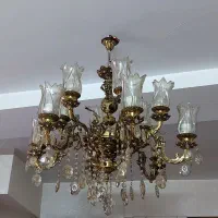 لوستر برنز ۶ شاخه ۱۲ شعله|لوستر و چراغ آویز|تهران, خلیج فارس|دیوار