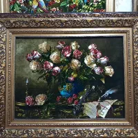 تابلوفرش دستبافت/تابلو فرش گلدان  چله ابریشم