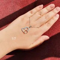 مدال تعهد قلب حلقه دار نقره جواهری کدcc10