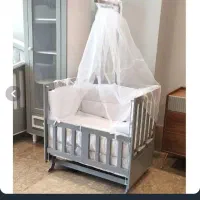 تخت گهواره دار نوزاد ورگال آهنی ساده