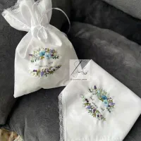 دستمال عروس گلدوزی شده با دست