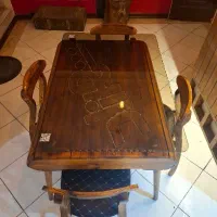 صندلی دنج با طراحی چوبی و شیشه‌ای زیبا و شیک|میز و صندلی غذاخوری|قم, صفائیه|دیوار