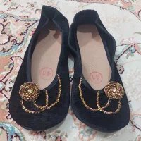 پاپوش کفش مشکی مجلسی جواهردوزی مهمانی تولد دورهمی