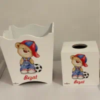 سطل و جادستمال کاغذی طرح تدی کودک|اسباب و اثاث بچه|جهرم, |دیوار